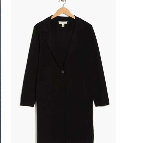 By Design Whitney Trench Coat Navy Coatigan Cardigan Blue M - Picture 3 of 4